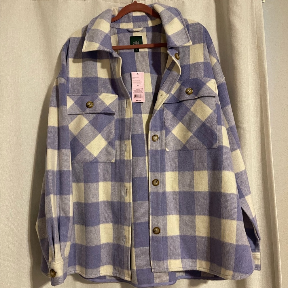 Flannel Lavendar&Cream Shacket